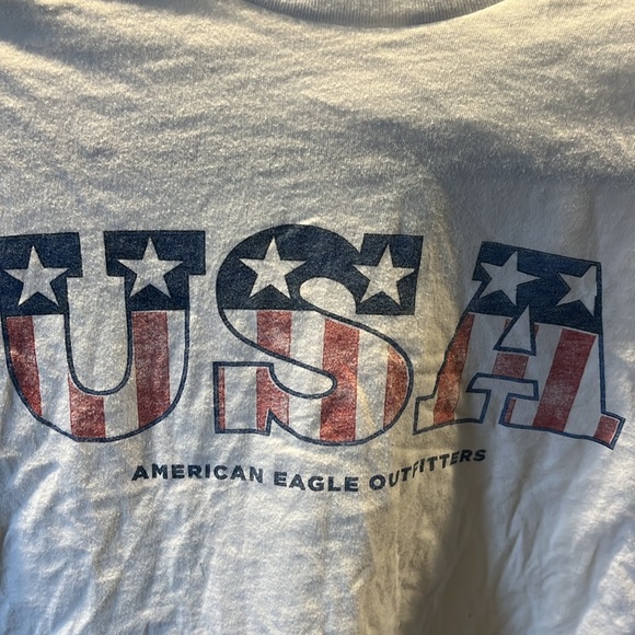 Bundle of two white T-shirts cropped one from Jay Gault, the other one AE - Picture 2 of 3